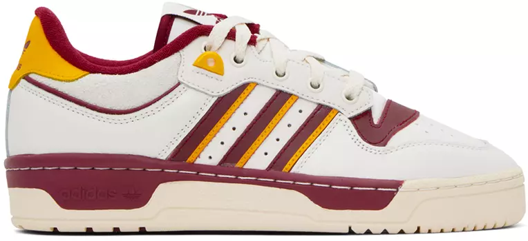 Бело-бордовые низкие кроссовки adidas Originals Rivalry 86