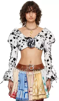 Бело-черная блуза Turbo Chopova Lowena