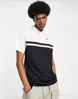 Бело-черная футболка-поло с цветными блоками Nike Golf Victory Dri-FIT