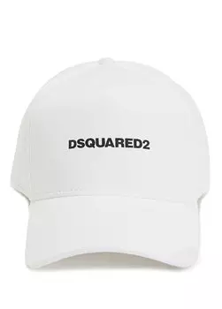 Бело-черная мужская шляпа с логотипом Dsquared2