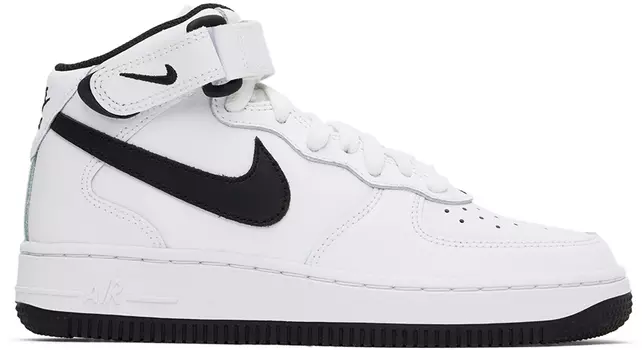Бело-черные детские кроссовки Nike Kids Air Force 1 Mid LE Big