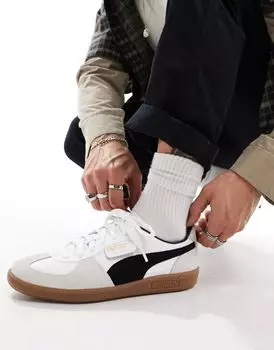 Бело-черные кожаные кроссовки PUMA Palermo