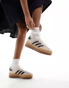 Бело-черные кроссовки adidas Originals Gazelle Bold