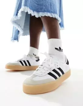 Бело-черные кроссовки adidas Originals Sambae