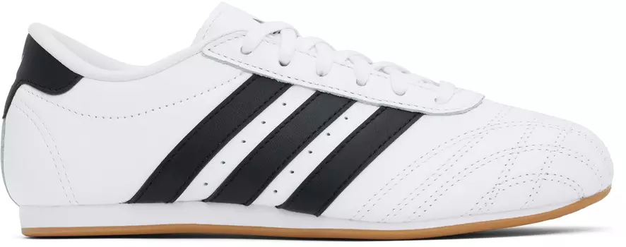 Бело-черные кроссовки для тхэквондо на шнуровке Adidas Originals, Cloud white/Core black/Gum