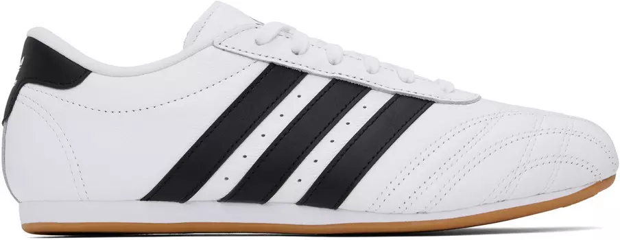 Бело-черные кроссовки для тхэквондо на шнуровке Adidas Originals, Cloud white/Core black/Gum