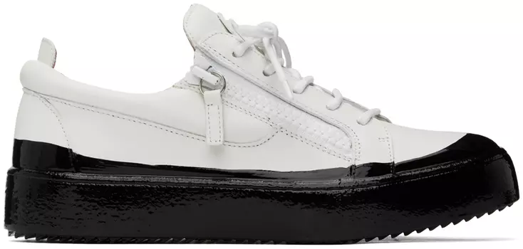Бело-черные кроссовки Frankie Match Giuseppe Zanotti