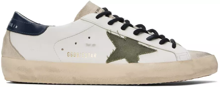 Бело-черные кроссовки Super-Star Golden Goose