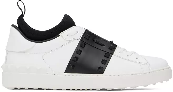 Бело-черные кроссовки Valentino Garavani Rockstud Untitled