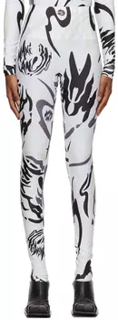 Бело-черные леггинсы из лайкры Maximilian Davis