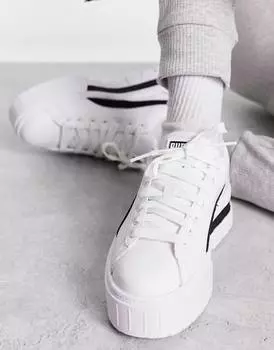 Бело-черные массивные кроссовки Puma Mayze