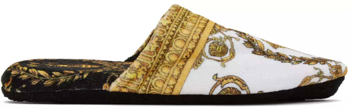 Бело-черные тапочки I Heart Baroque Versace