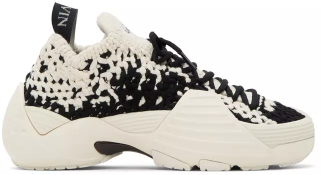 Бело-черные вязаные кроссовки Flash Lanvin