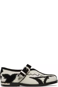 Бело-черные замшевые мокасины Toga Pulla