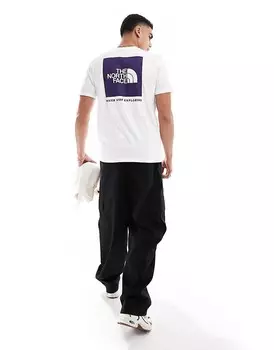 Бело-фиолетовая футболка The North Face Box NSE с рисунком на спине