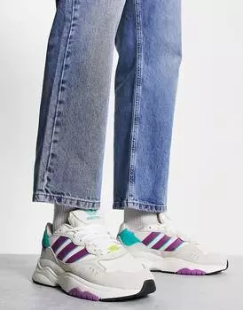Бело-фиолетовые кроссовки adidas Originals Retropy F90