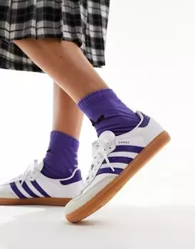 Бело-фиолетовые кроссовки adidas Originals Samba OG