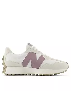 Бело-фиолетовые кроссовки New Balance 327