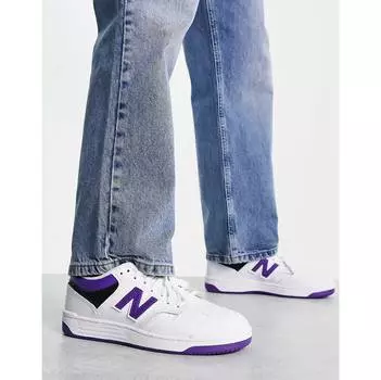 Бело-фиолетовые кроссовки New Balance 480