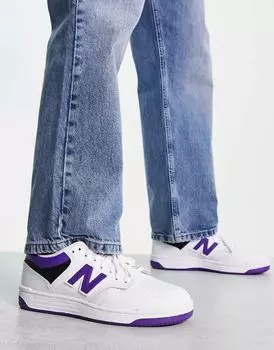 Бело-фиолетовые кроссовки New Balance 480