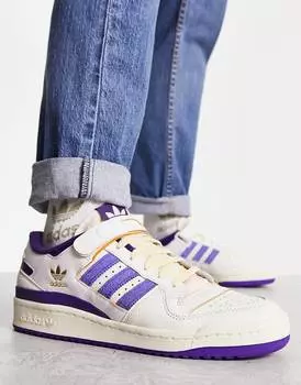 Бело-фиолетовые низкие кроссовки adidas Originals Forum 84