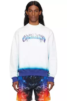 Бело-голубая толстовка с эффектом выцветания Casablanca