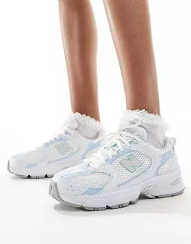 Бело-голубые кроссовки New Balance 530