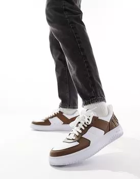 Бело-коричневые кроссовки HUGO RED Kilian