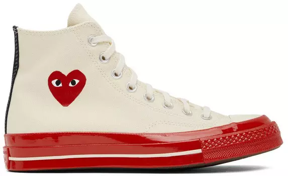 Бело-красные кроссовки Converse Edition Chuck 70 Comme des Garons Play