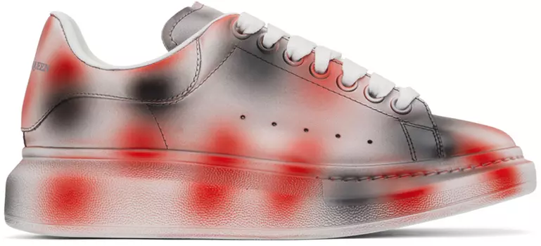 Бело-красные массивные кроссовки Alexander McQueen
