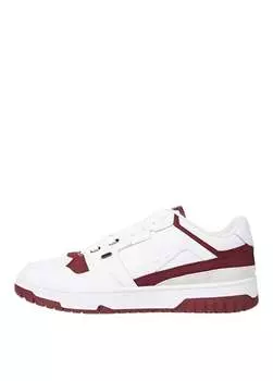 Бело-красные мужские кожаные кроссовки TH BASKET STREET LTH Tommy Hilfiger, белый/красный