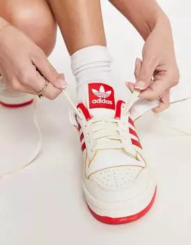 Бело-красные низкие кроссовки adidas Originals Forum 84