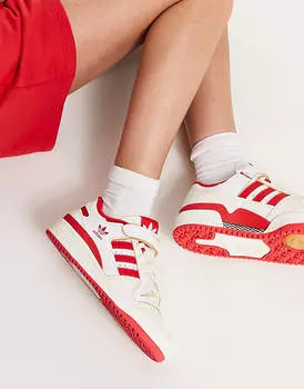 Бело-красные низкие кроссовки adidas Originals Forum 84