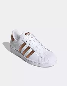 Бело-медные кроссовки adidas Originals Superstar