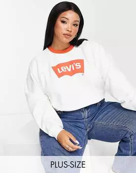 Бело-оранжевая винтажная толстовка Levi's Plus