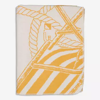 Бело-оранжевое Harlem Покрывало на кровать 150х200см Biederlack