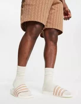 Бело-песочные шлепанцы adidas Originals Adilette