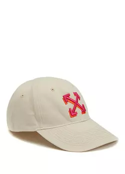Бело-розовая женская шляпа с логотипом Off-White