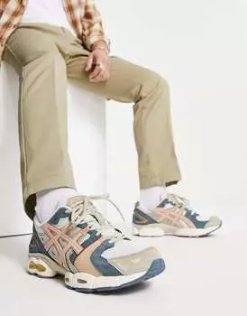 Бело-розовые и синие кроссовки унисекс Asics Gel-Nimbus 9
