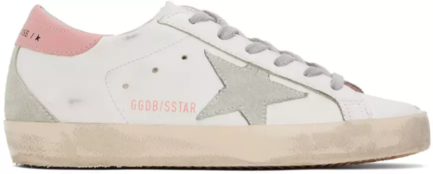 Бело-розовые классические кроссовки Super-Star Golden Goose