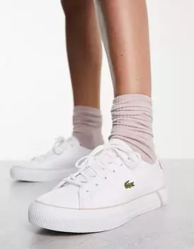 Бело-розовые кроссовки Lacoste Gripshot