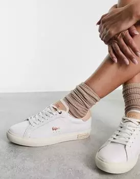Бело-розовые кроссовки Lacoste Powercourt