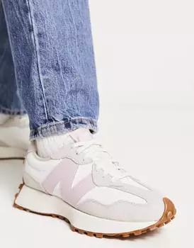 Бело-розовые кроссовки New Balance 327