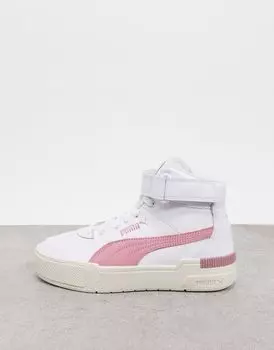 Бело-розовые кроссовки Puma Cali Sport Hi-top