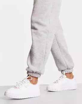 Бело-розовые махровые кроссовки Puma Cali Dream