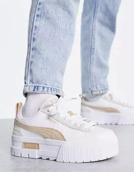 Бело-розовые массивные кроссовки Puma Mayze