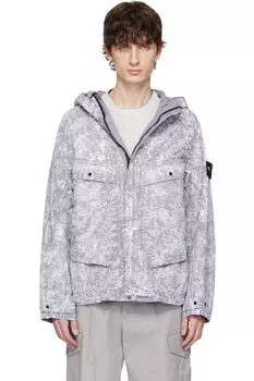 Бело-серая куртка Tela Paracadute Stretch-TC Stone Island
