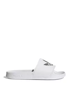 Бело-серебристые шлепанцы adidas Originals Adilette Lite Trefoil