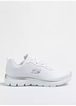 Бело-серебристые женские повседневные туфли Skechers