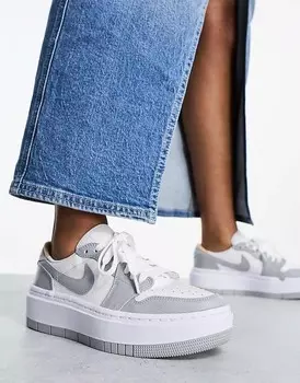 Бело-серые кроссовки Jordan AJ1 Elevate Low